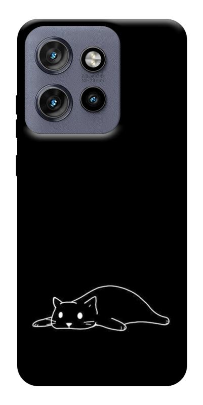 Чохол itsPrint Lazy cat для Motorola Edge 50 Neo, black, купити оптом з доставкою