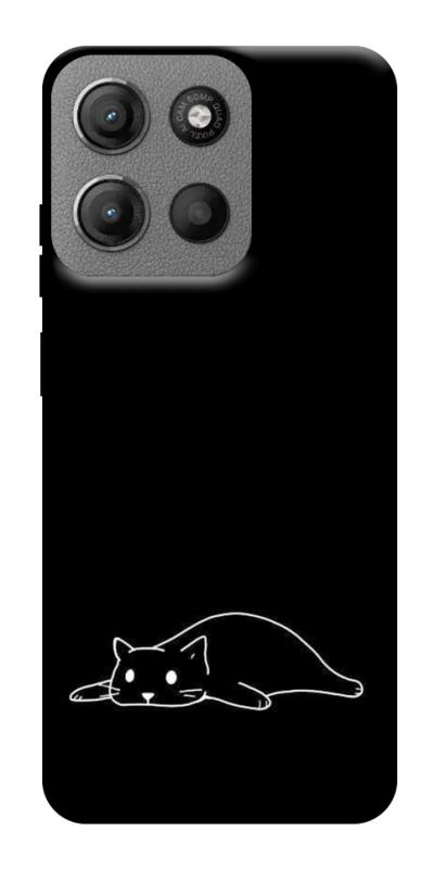 Чохол itsPrint Lazy cat для Motorola Moto G15 4G, black, купити оптом з доставкою