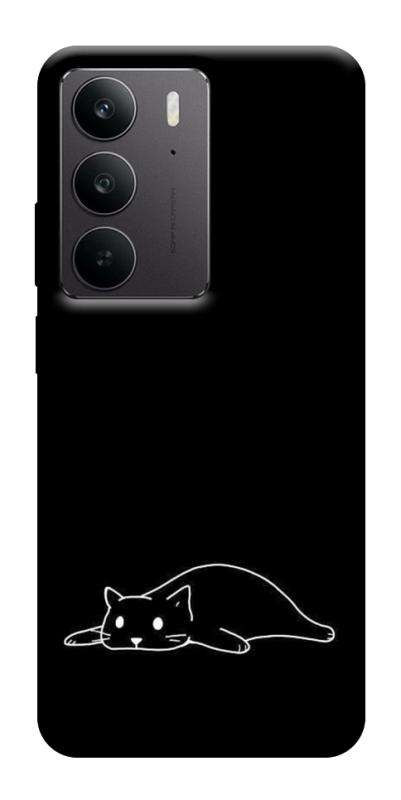 Чохол itsPrint Lazy cat для Realme C75, black, купити оптом з доставкою