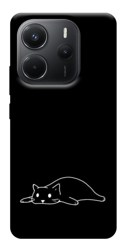 Чехол itsPrint Lazy cat для Xiaomi Redmi Note 14 4G (Europe version), black, купить оптом с доставкой