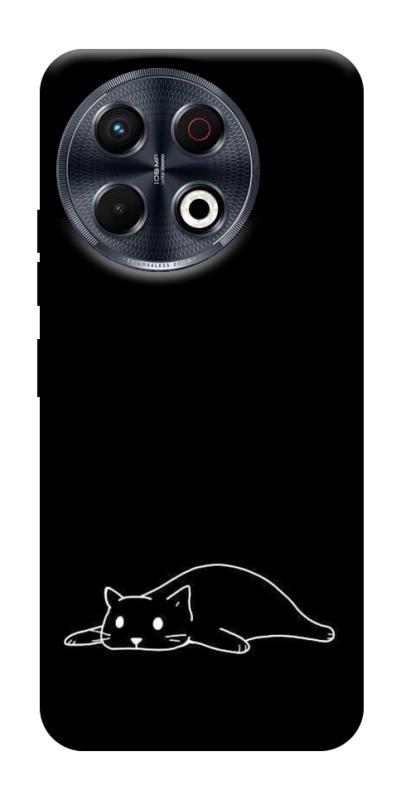 Чохол itsPrint Lazy cat для TECNO Spark 30 Pro (KL7), black, купити оптом з доставкою