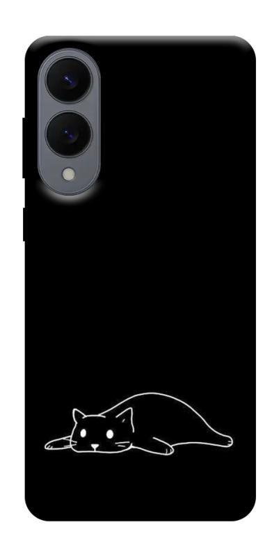 Чехол itsPrint Lazy cat для Samsung Galaxy S25 Edge, black, купить оптом с доставкой