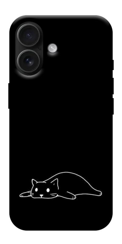 Чохол itsPrint Lazy cat для Apple iPhone 17 (6.3"), black, купити оптом з доставкою