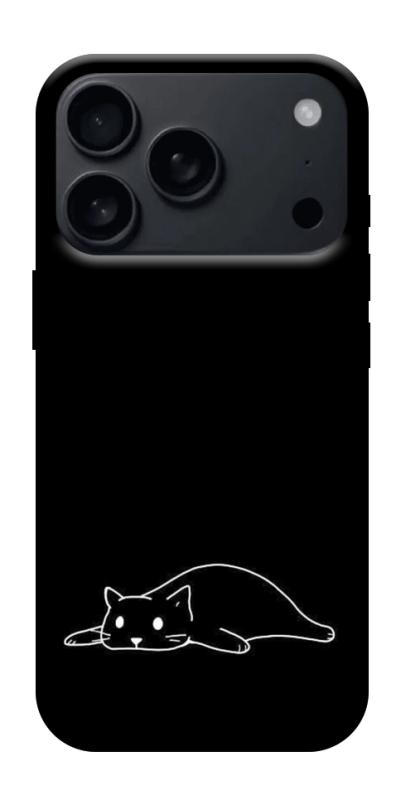 Чохол itsPrint Lazy cat для Apple iPhone 17 Pro (6.3"), black, купити оптом з доставкою