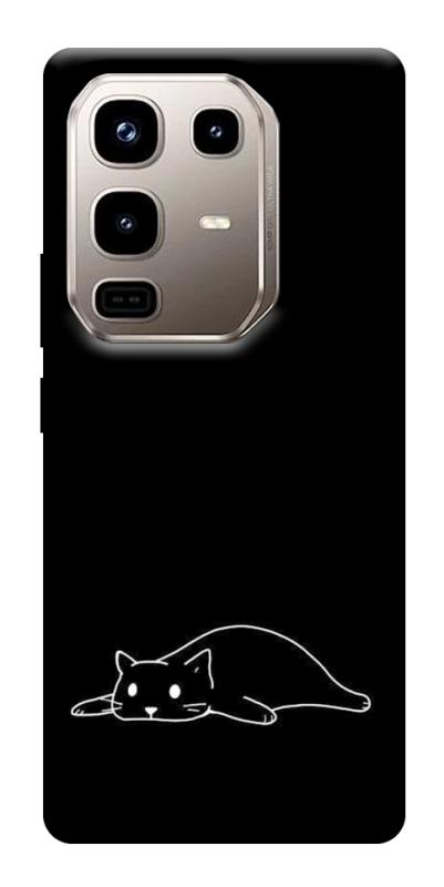 Чехол itsPrint Lazy cat для Infinix Note 50 Pro 4G, black, купить оптом с доставкой