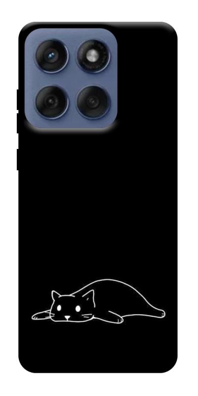 Чохол itsPrint Lazy cat для Motorola Edge 60 Fusion, black, купити оптом з доставкою