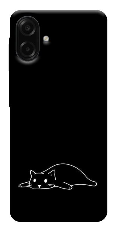Чехол itsPrint Lazy cat для Samsung Galaxy A07, black, купить оптом с доставкой