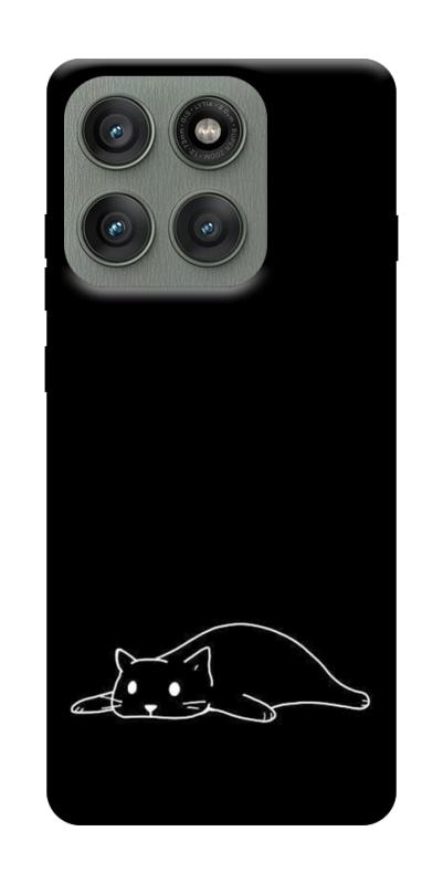Чохол itsPrint Lazy cat для Motorola Edge 60 Pro, black, купити оптом з доставкою