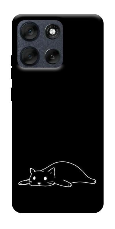 Чохол itsPrint Lazy cat для Motorola Moto G56 5G, black, купити оптом з доставкою