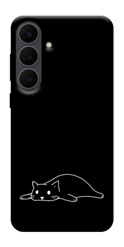 Чохол itsPrint Lazy cat для Samsung Galaxy S25 FE, black, купити оптом з доставкою