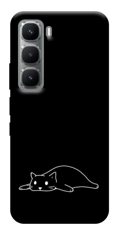 Чохол itsPrint Lazy cat для Infinix Hot 60i, black, купити оптом з доставкою