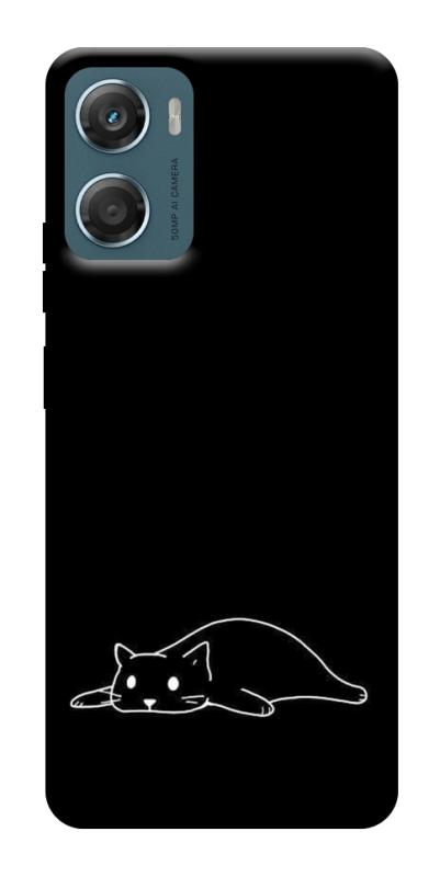 Чохол itsPrint Lazy cat для Motorola Moto G06, black, купити оптом з доставкою