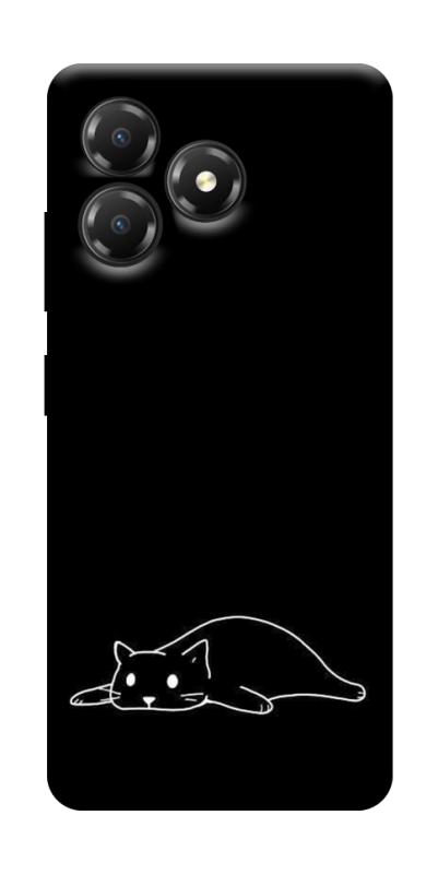 Чехол itsPrint Lazy cat для ZTE Blade A36, black, купить оптом с доставкой