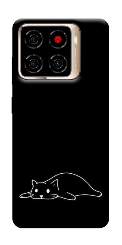 Чохол itsPrint Lazy cat для ZTE Blade A56, black, купити оптом з доставкою