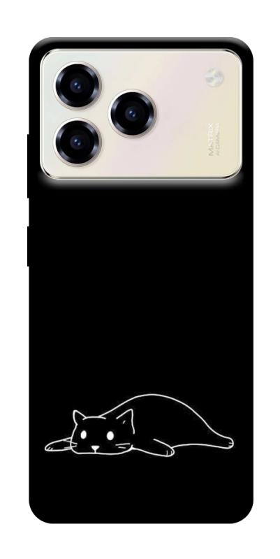 Чохол itsPrint Lazy cat для ZTE Blade A76, black, купити оптом з доставкою