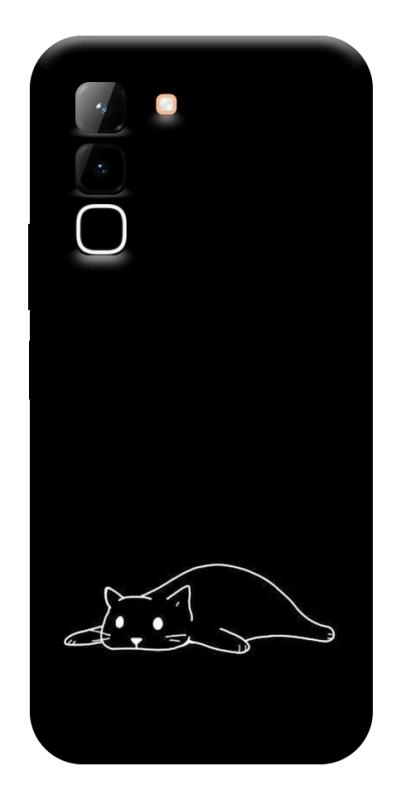 Чехол itsPrint Lazy cat для Infinix Hot 70, black, купить оптом с доставкой