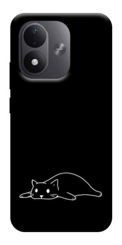 Чехол itsPrint Lazy cat для Xiaomi Redmi Note 17, black, купить оптом с доставкой
