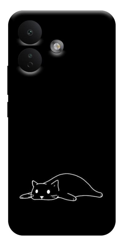 Чехол itsPrint Lazy cat для Xiaomi Redmi Note 17 Pro, black, купить оптом с доставкой