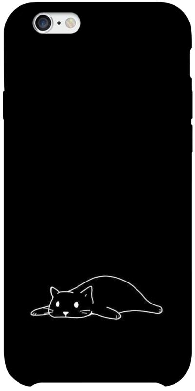 Чехол itsPrint Lazy cat для Apple iPhone 6/6s plus (5.5"), black, купить оптом с доставкой