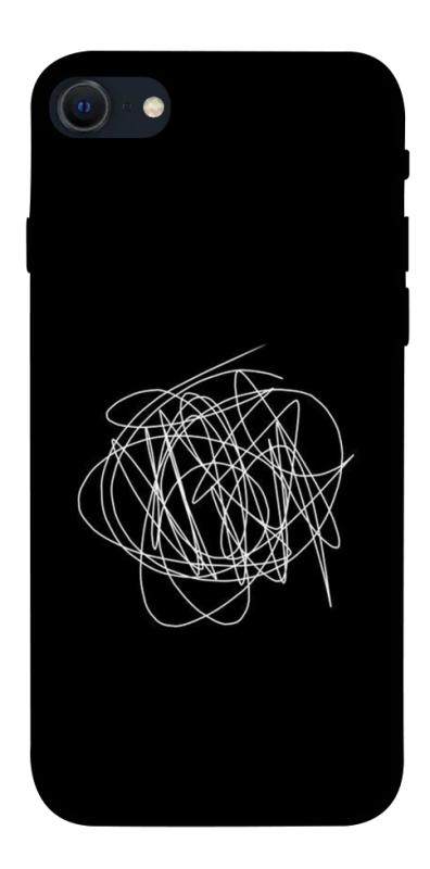 Чехол itsPrint Scribble для Apple iPhone SE (2020), black, купить оптом с доставкой