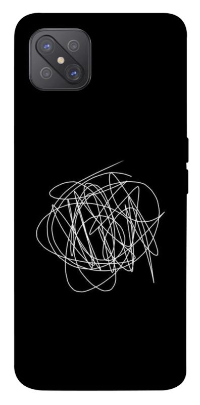 Чехол itsPrint Scribble для Oppo A92s, black, купить оптом с доставкой