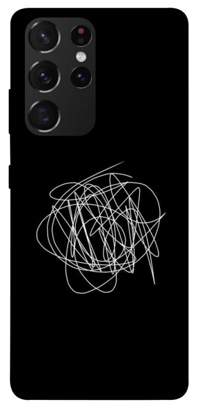 Чехол itsPrint Scribble для Samsung Galaxy S21 Ultra, black, купить оптом с доставкой
