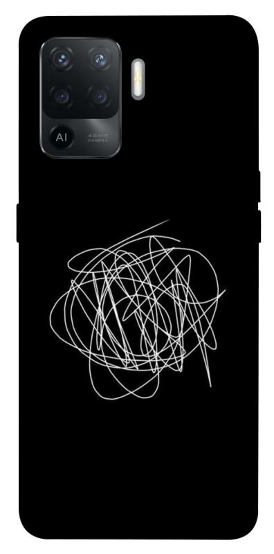 Чехол itsPrint Scribble для Oppo Reno 5 Lite, black, купить оптом с доставкой
