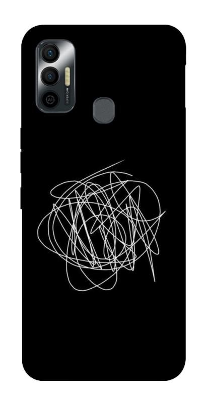 Чехол itsPrint Scribble для TECNO Spark 7, black, купить оптом с доставкой