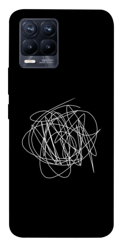 Чехол itsPrint Scribble для Realme 8, black, купить оптом с доставкой