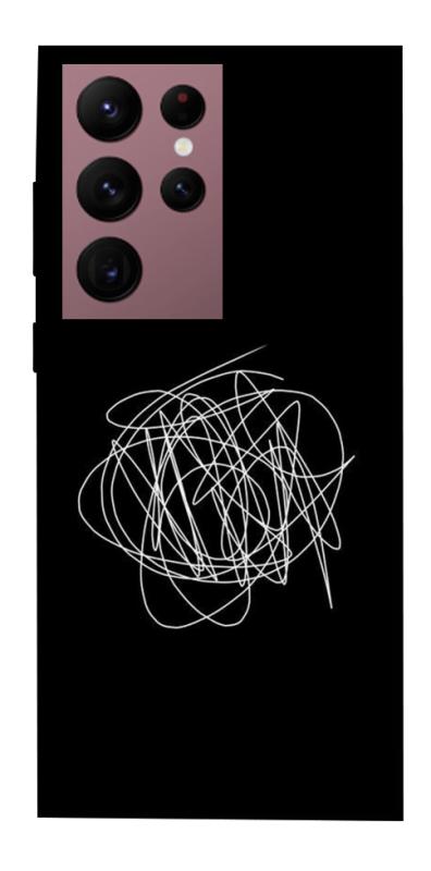 Чехол itsPrint Scribble для Samsung Galaxy S22 Ultra, black, купить оптом с доставкой
