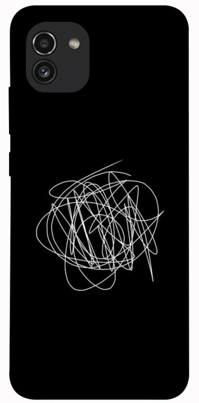 Чехол itsPrint Scribble для Samsung Galaxy A03, black, купить оптом с доставкой