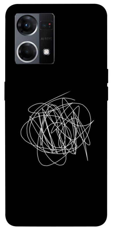 Чехол itsPrint Scribble для Oppo Reno 7 4G, black, купить оптом с доставкой