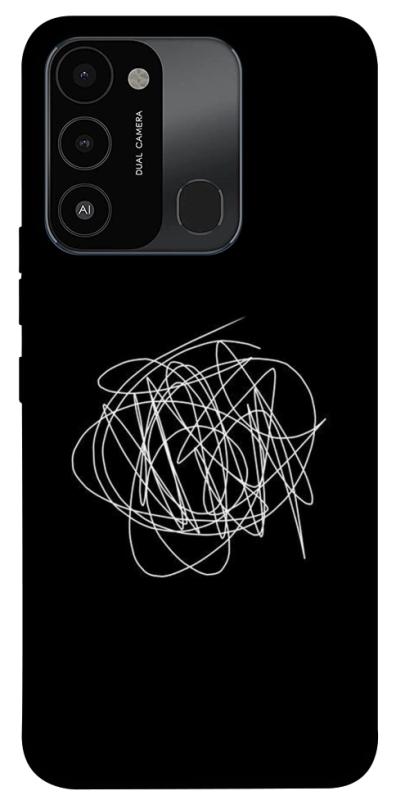 Чехол itsPrint Scribble для TECNO Spark 8C, black, купить оптом с доставкой