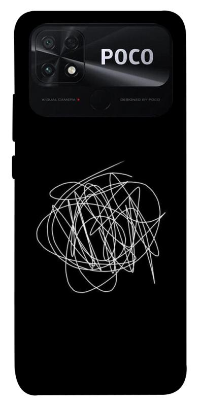 Чехол itsPrint Scribble для Xiaomi Poco C40, black, купить оптом с доставкой