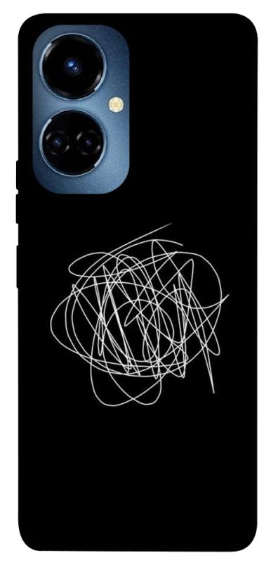 Чохол itsPrint Scribble для TECNO Camon 19 (CI6n) / 19 Pro (CI8n), black, купити оптом з доставкою