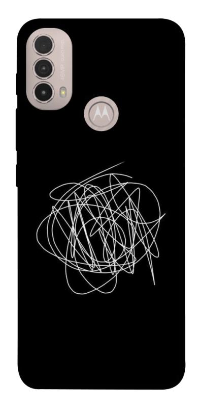 Чехол itsPrint Scribble для Motorola Moto E40, black, купить оптом с доставкой