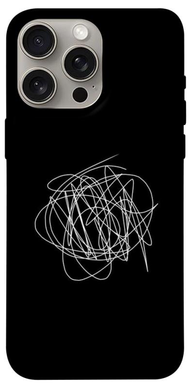 Чехол itsPrint Scribble для Apple iPhone 15 Pro Max (6.7"), black, купить оптом с доставкой