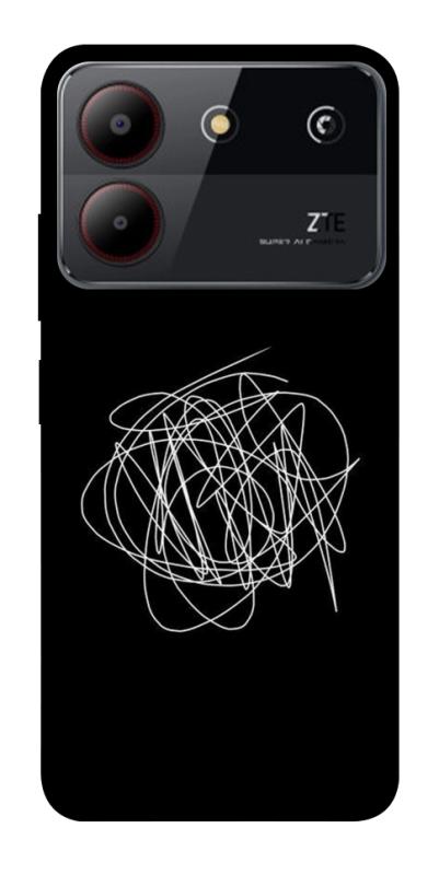 Чехол itsPrint Scribble для ZTE Blade A54 4G, black, купить оптом с доставкой