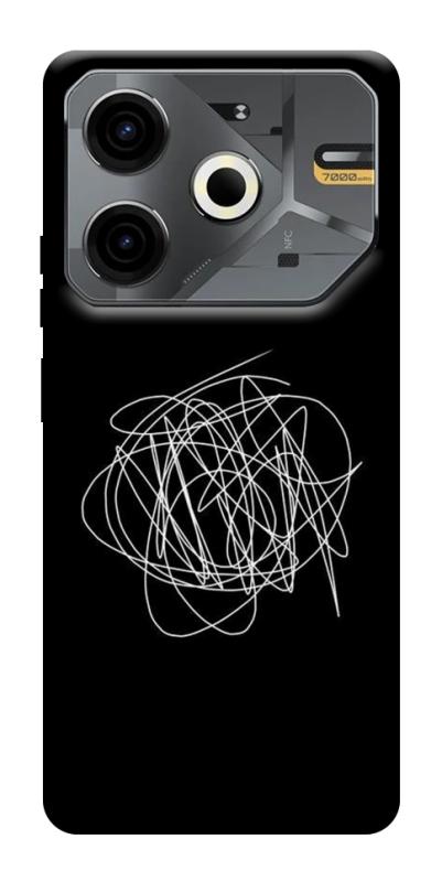 Чохол itsPrint Scribble для TECNO Pova 6 Neo (LI6), black, купити оптом з доставкою