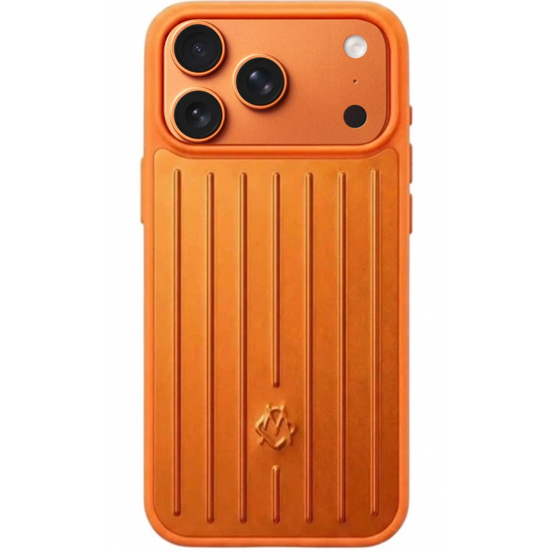 Чехол TPU+Metal Rimowa Style (AAA) для Apple iPhone 17 Pro Max / 18 Pro Max (6.9"), Orange, Металл, купить оптом с доставкой