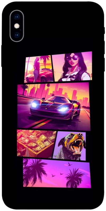 Чехол itsPrint GTA vibes для Apple iPhone X (5.8"), игры, купить оптом с доставкой