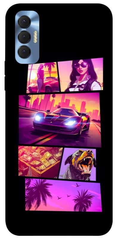 Чехол itsPrint GTA vibes для TECNO Spark 8P, игры, купить оптом с доставкой