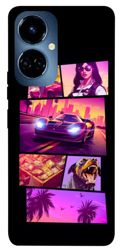 Чохол itsPrint GTA vibes для TECNO Camon 19 (CI6n) / 19 Pro (CI8n), ігри, купити оптом з доставкою