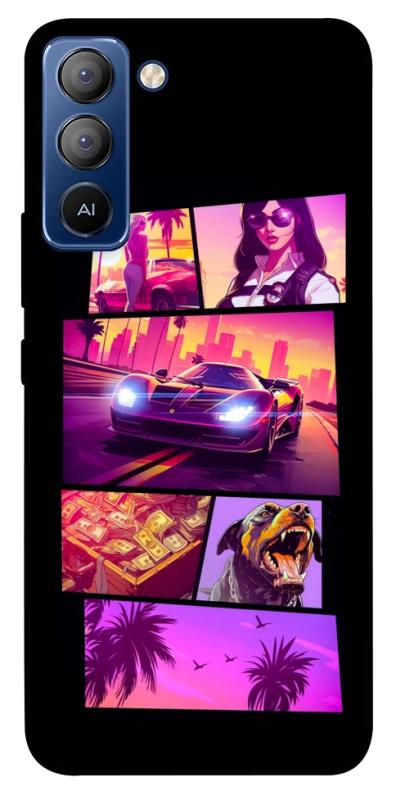 Чохол itsPrint GTA vibes для TECNO Pop 5 LTE, ігри, купити оптом з доставкою