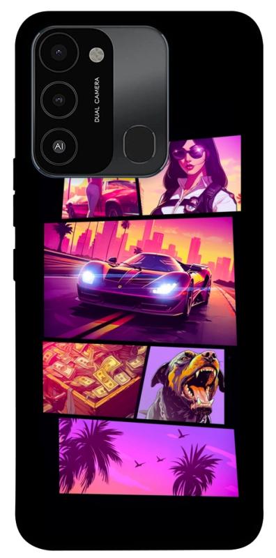 Чехол itsPrint GTA vibes для Tecno Spark Go 2022 (KG5m), игры, купить оптом с доставкой