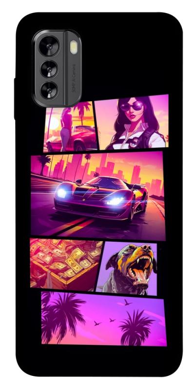 Чехол itsPrint GTA vibes для Nokia G60, игры, купить оптом с доставкой