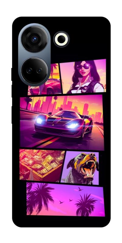 Чохол itsPrint GTA vibes для TECNO Camon 20 Pro (CK7n), ігри, купити оптом з доставкою