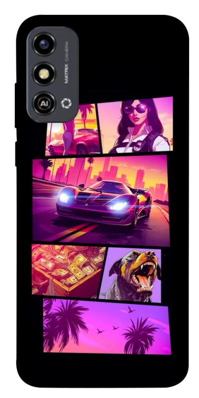 Чехол itsPrint GTA vibes для ZTE Blade A53, игры, купить оптом с доставкой