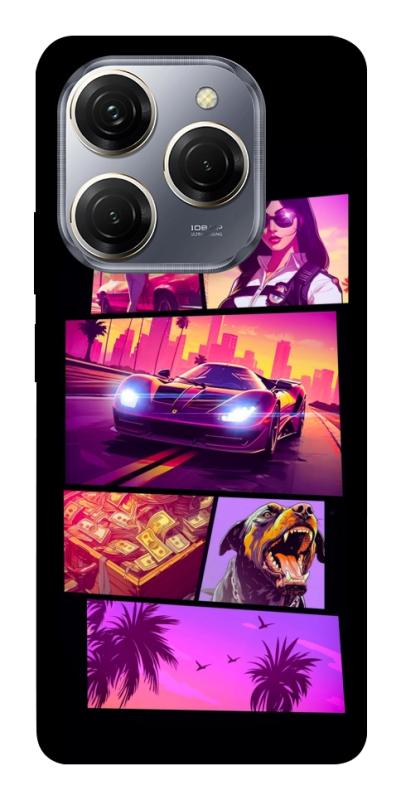 Чохол itsPrint GTA vibes для TECNO Spark 20 Pro, ігри, купити оптом з доставкою