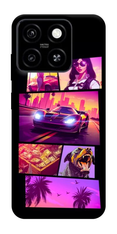 Чехол itsPrint GTA vibes для ZTE Blade A55 4G, игры, купить оптом с доставкой